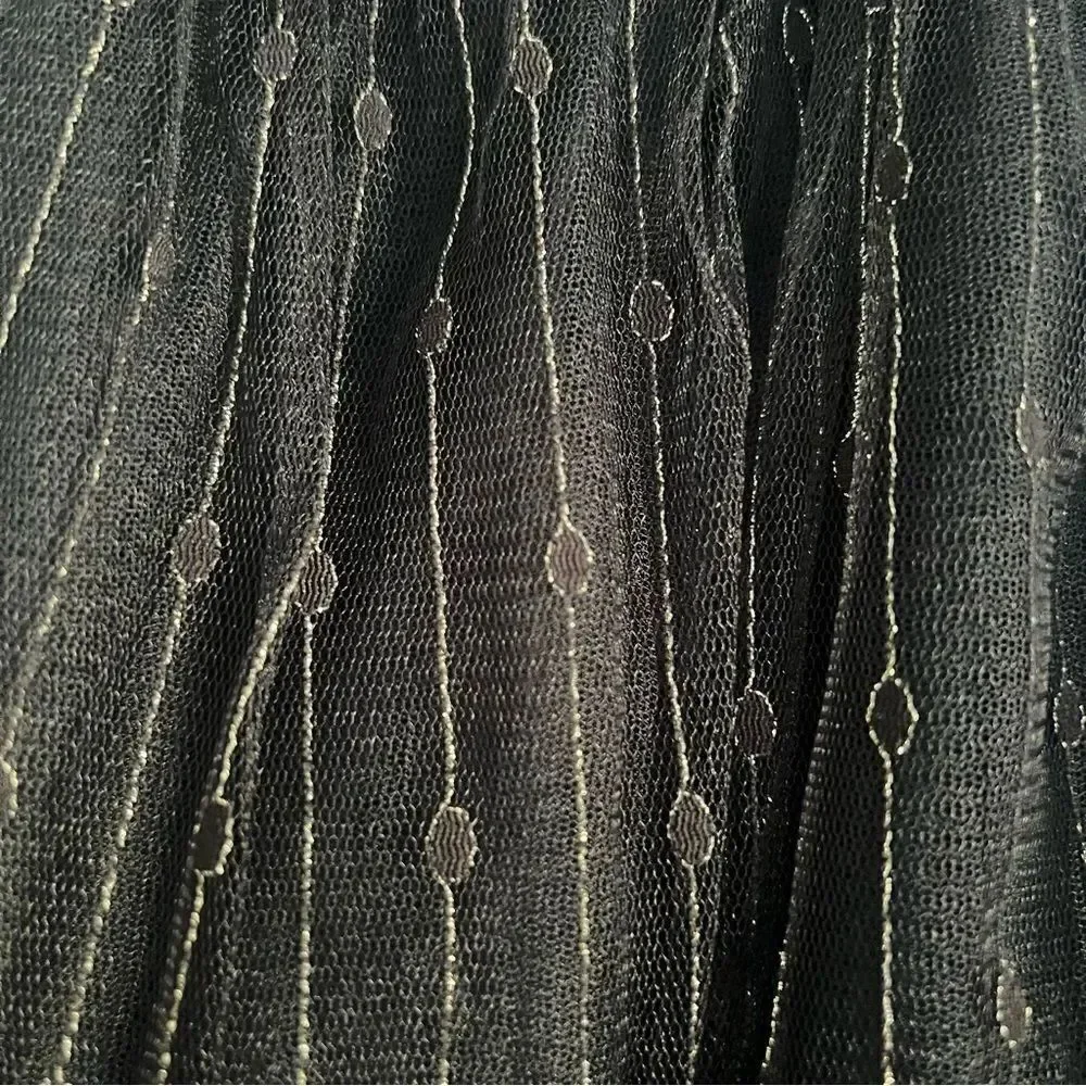 Cat & Jack Metallic Thread Party Black Dress Girls 6/6X EUC